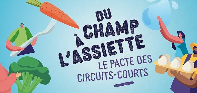 Bannière "Du champ à l'assiette. Le pacte des circuits-courts"