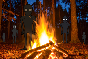 Feu de camp : des monstres sortent du bois