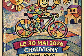 Affiche "On va au marché de Chauvigny, on déjeune et on rentre !"
