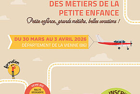 affiche du Rallye Découverte des Métiers de la Petite Enfance 