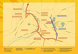 Plan Poitiers : 4ᵉ étape de Saumur à Poitiers le 29 juillet - Agrandir l'image (fenêtre modale)