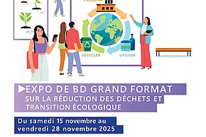 affiche de l'exposition de BD sur la réduction des déchets
