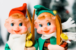 Deux lutins en habits d'hiver