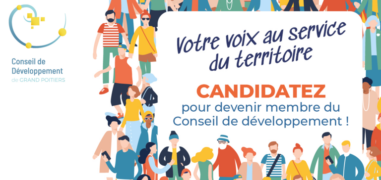 Affiche "Candidatez pour devenir membre du Conseil de développement !"