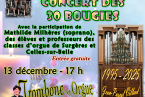 30 bougies et un trombone pour l'orgue du temple