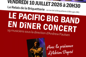 Affiche Dîner concert du pacific big band et son chanteur Adrien