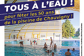 Visuel des 50 ans de la Piscine de Chauvigny