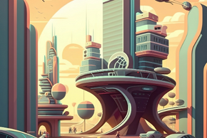Illustration représentant une ville futuriste
