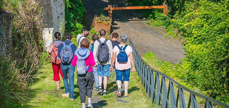Groupe de personnes se baladant