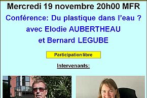 Affiche Festival Alimenterre - Conférence "Du plastique dans l'eau ?"