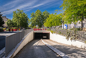Entrée du parking Notre-Dame en juin 2024