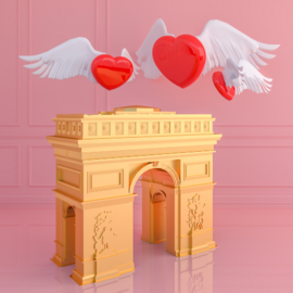 Arc de triomphe avec des coeurs - Agrandir l'image (fenêtre modale)