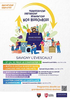 Affiche "Transformons, partageons, réinventons. Nos ressources" à Savigny l'Évescault - Agrandir l'image (fenêtre modale)