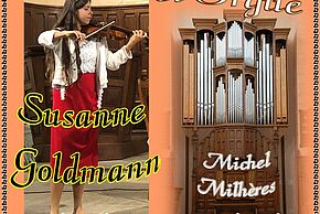 affiche du spectacle Violon et orgue, Bach par Susanne Goldmann & Michel Milhères